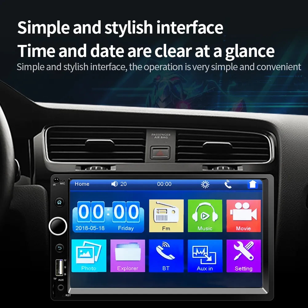 7520-1 7-inch Touch Screen Double Din Car Bluetooth MP5 Player Reverse Image FM Radio HD Video Audio Player 7520-1 7-inch Touch Screen Double Din Car Bluetooth MP5 Player Reverse Image FM Radio HD Video Audio Player